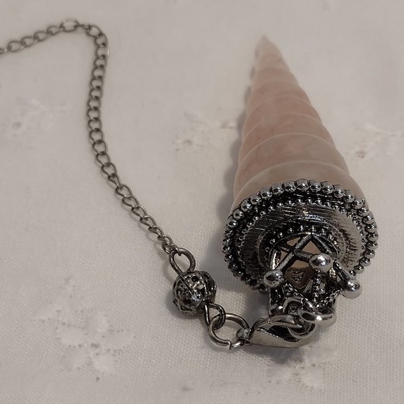 Rose Quartz Spiral Pendulum - Picture 4 of 5